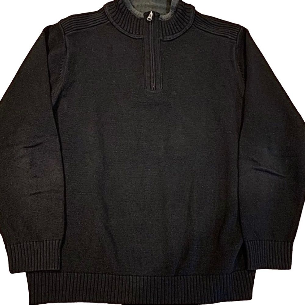 Dockers Black Cotton Quarter‎ Zip Sweater XL